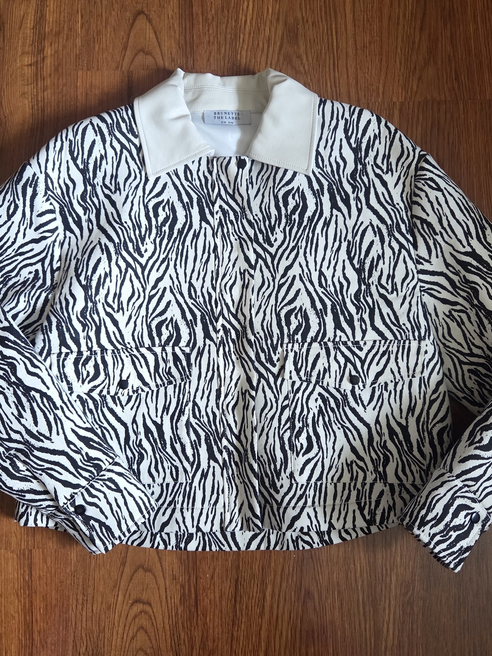 Brunette The Label Black & White Zebra Print Jacket